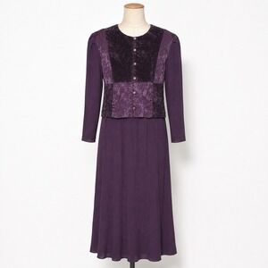 Miss Derby Maxi Dress Womens M Purple Excellent Velvet Patchwork Whimsigoth 90s